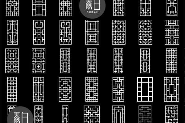 330个中国古建筑门窗C4D预设创意场景
