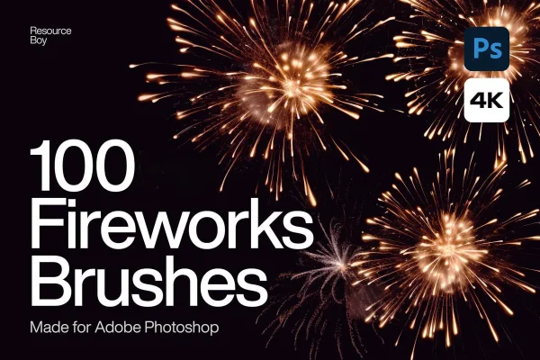 100+烟花4K高清photoshop画笔笔刷