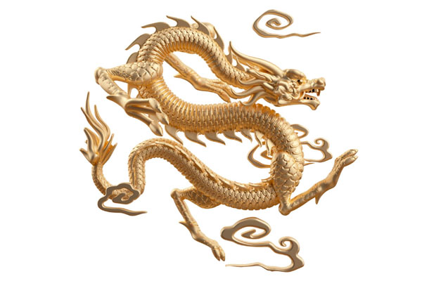 中国金龙飞龙龙形象PSD/C4D模型