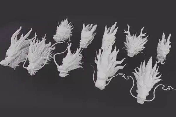 10款中国神话龙头C4D模型