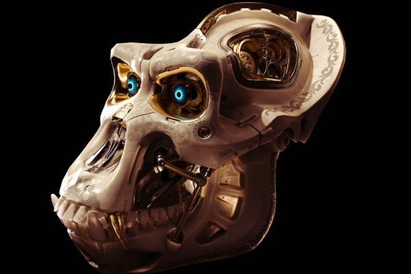 大猩猩机械头骨3D模型