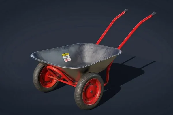 工地独轮车小推车手推车3D模型